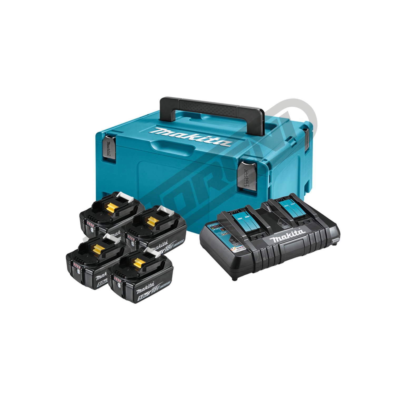 Akumulatorski set Makita LXT (4x BL1850 / DC18RD / MAKPAC)