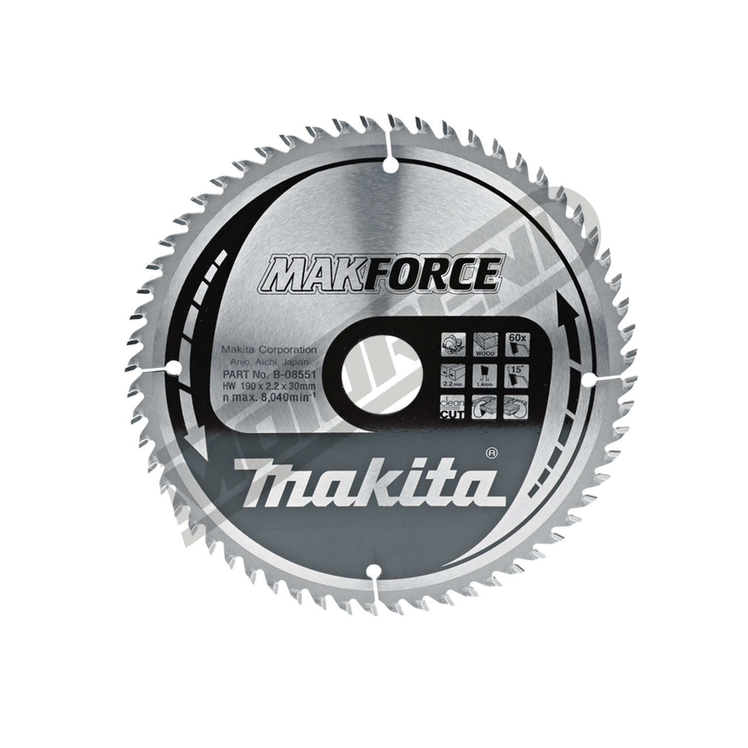 Kružni list Makita MAKForce TCT (190 x 30 mm)
