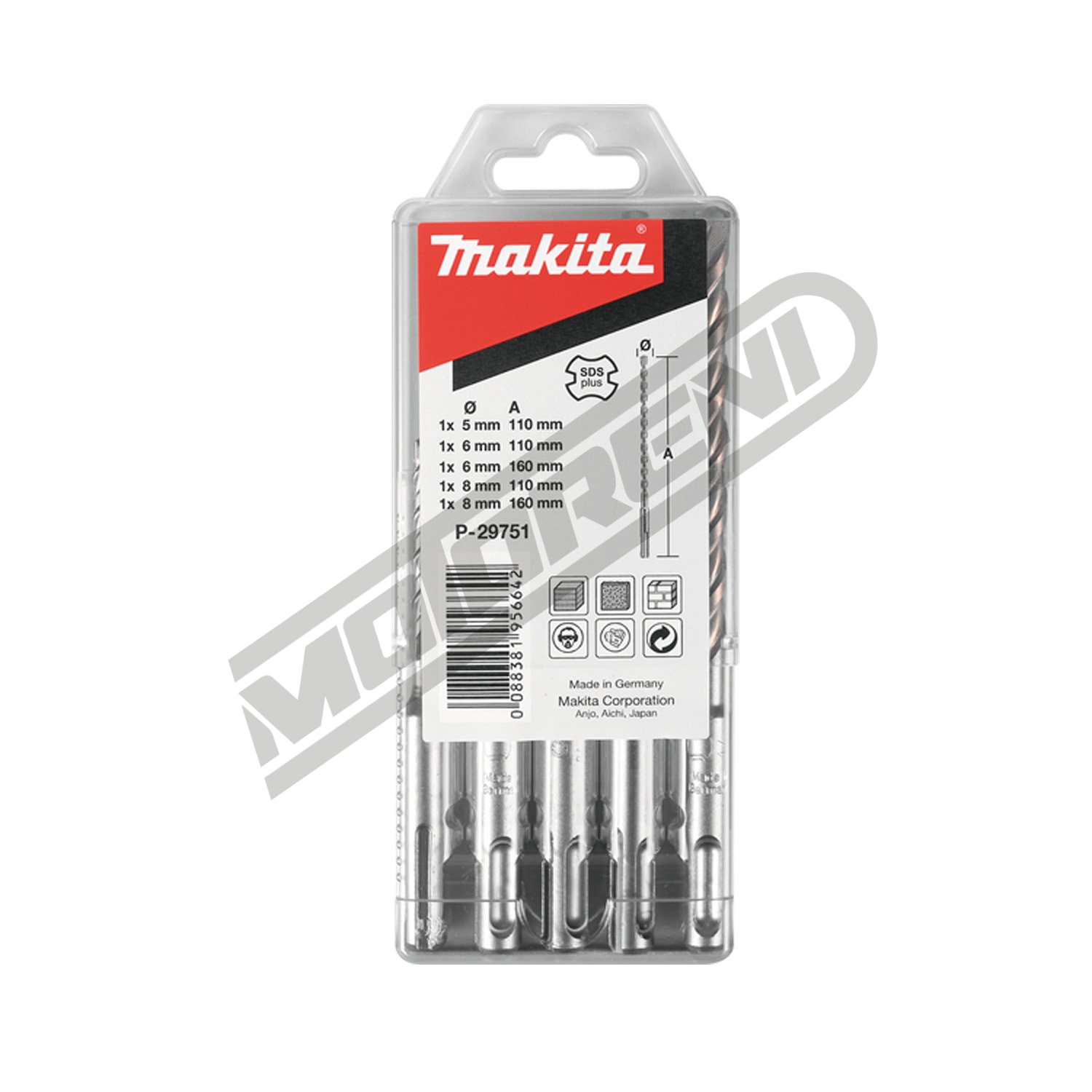 Set Makita svrdla SDS Plus (4-dijelni)