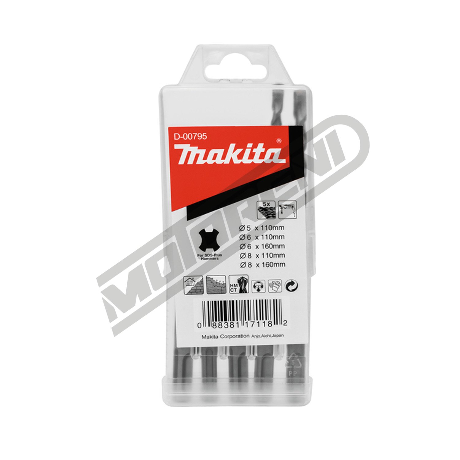 Set Makita svrdla SDS Plus (5-dijelni)