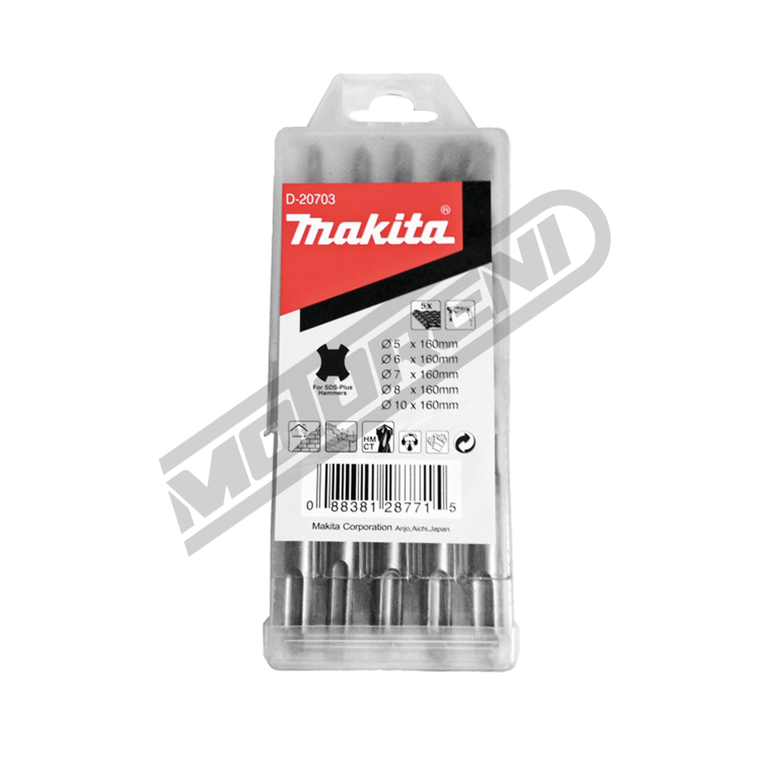 Set Makita svrdla SDS Plus (5-dijelni)