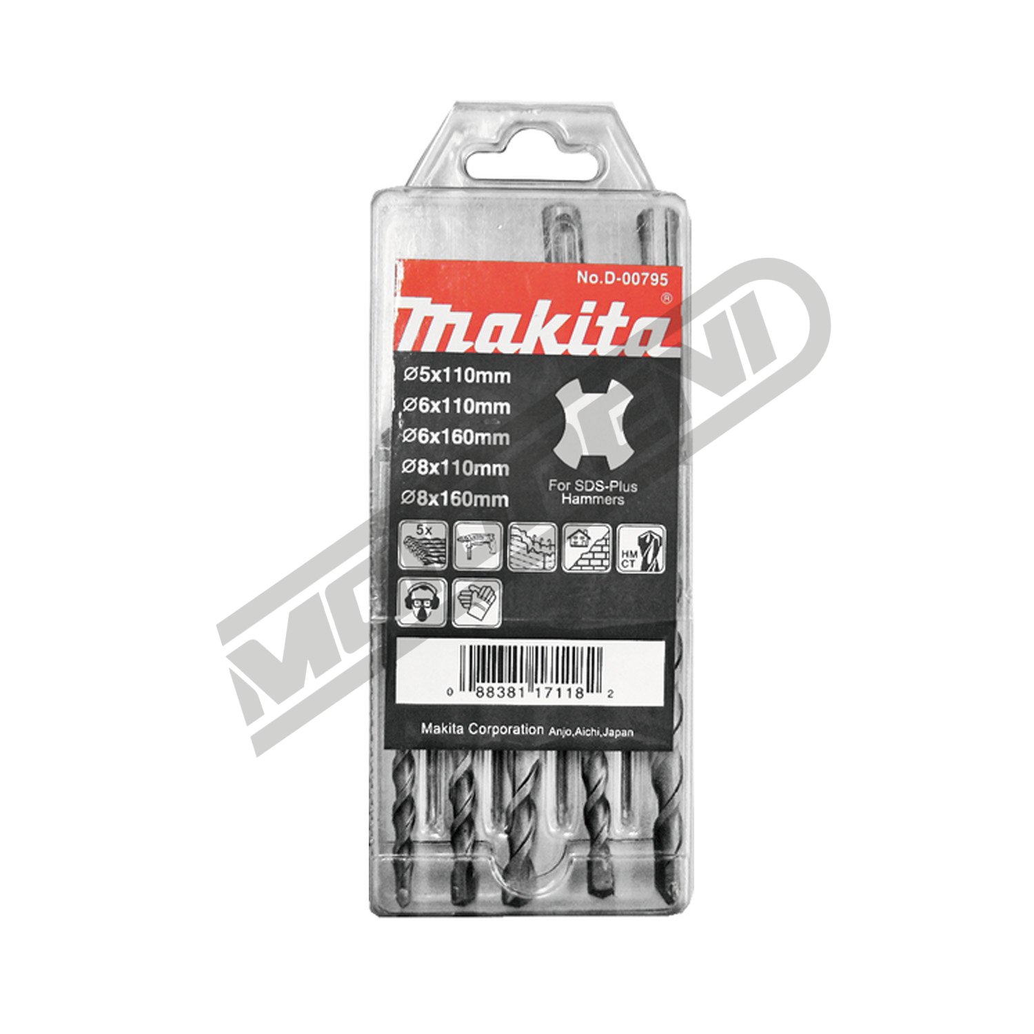 Set Makita svrdla SDS Plus (5-dijelni)
