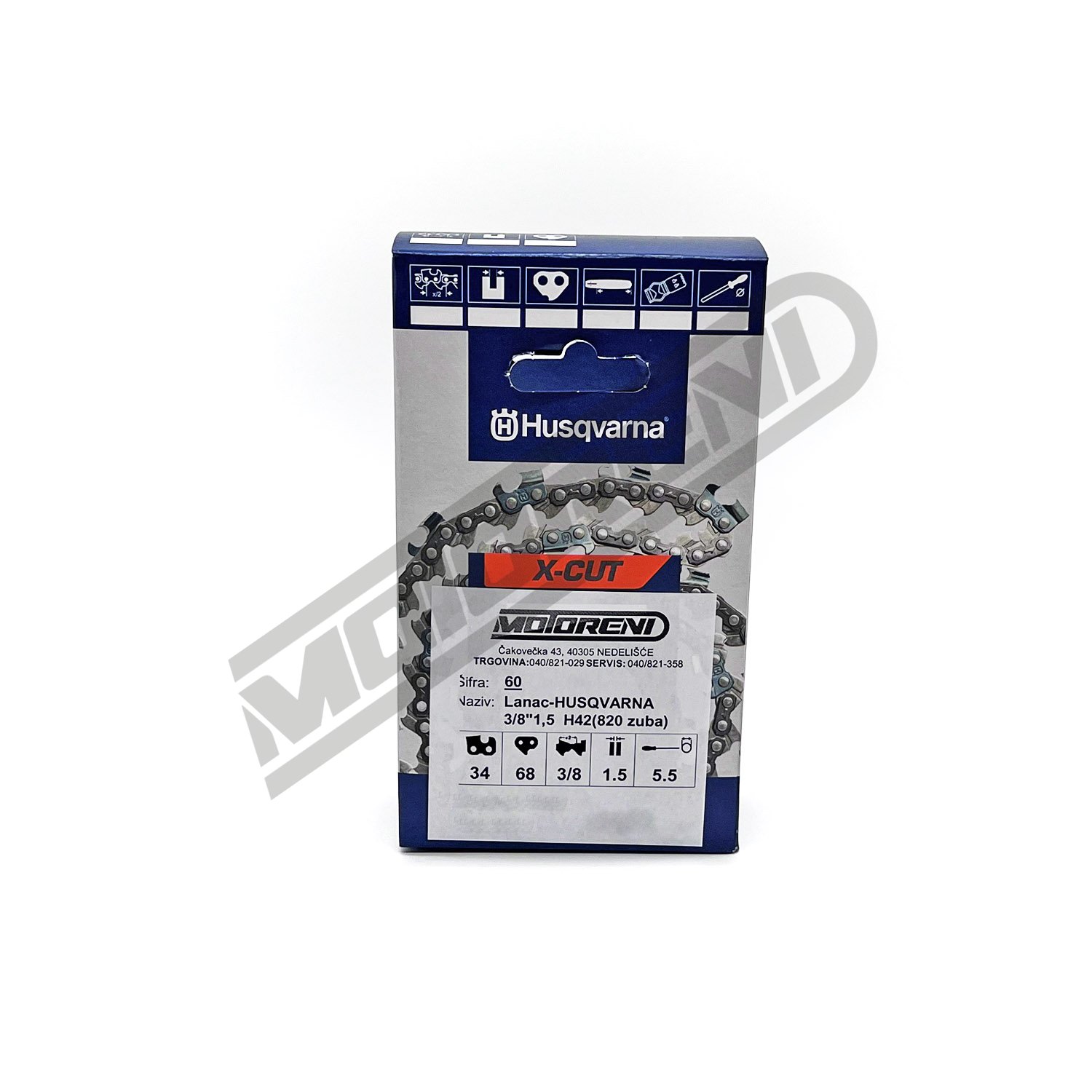 Lanac za motornu pilu Husqvarna X-Cut - 68 čl. (3/8" / 1,5 mm)