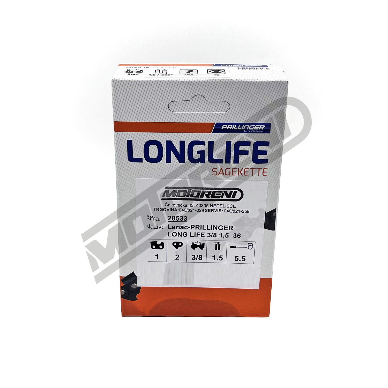 Lanac za motornu pilu Prillinger Long Life - 72 čl. (3/8 / 1,5 mm)