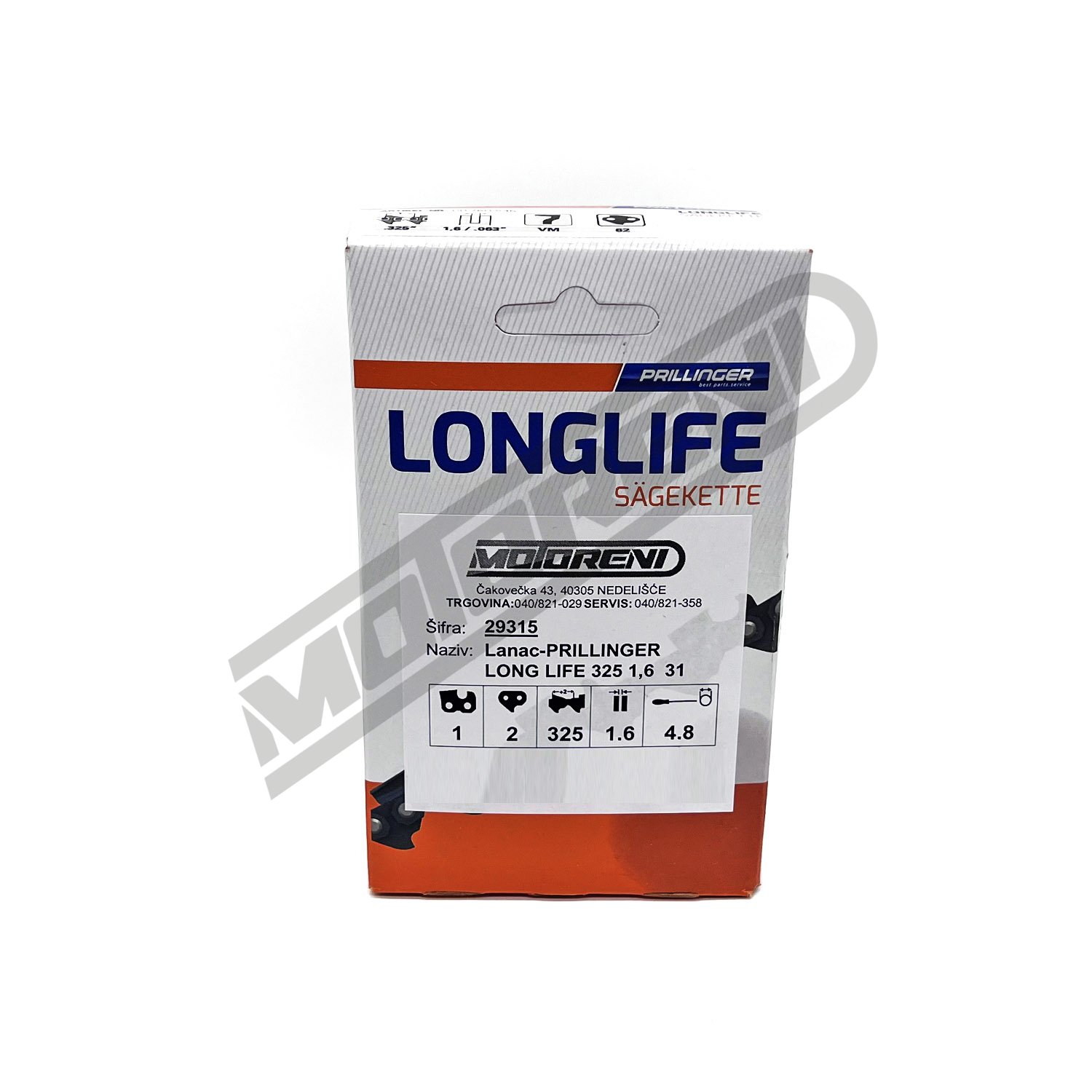 Lanac za motornu pilu Prillinger Long Life - 62 čl. (.325 / 1,6 mm)