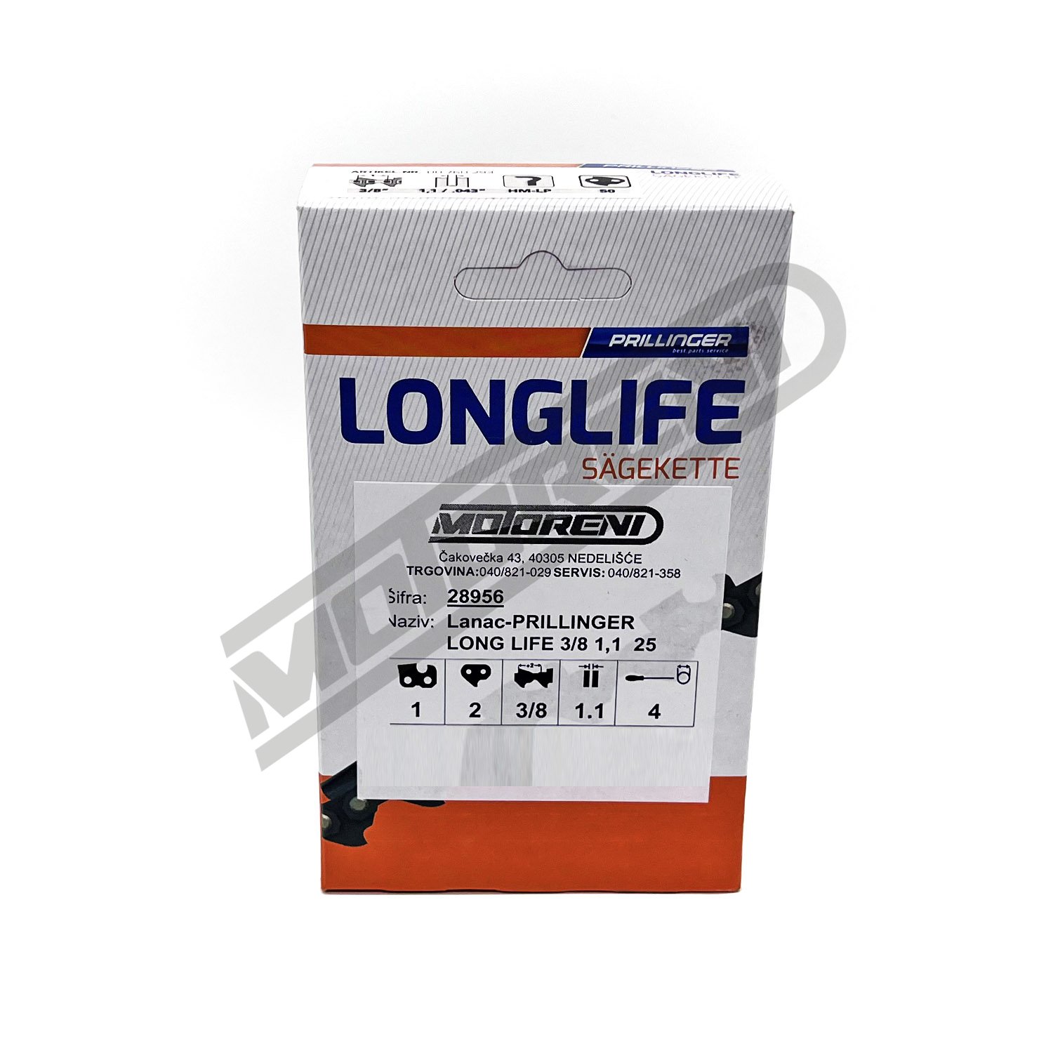 Lanac za motornu pilu Prillinger Long Life - 50 čl. (3/8 / 1,1 mm)