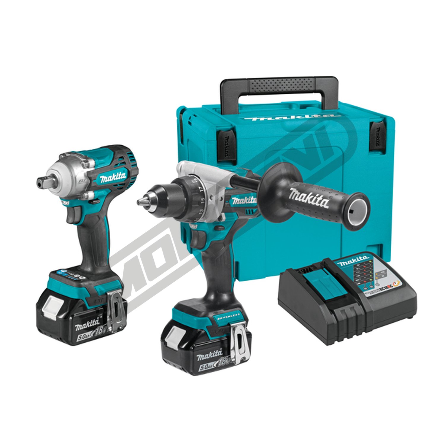 Akumulatorski set Makita LXT DLX2589TJ (DDF492 / DTW301 / DC18RC / 2x BL1850B / Makpac)
